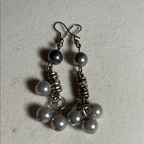 Elegant Silver Dangle Earrings - Picture 2 of 2